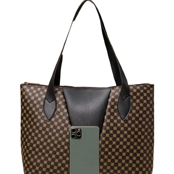 Brown shoulder tote bag - Picture 2 of 5